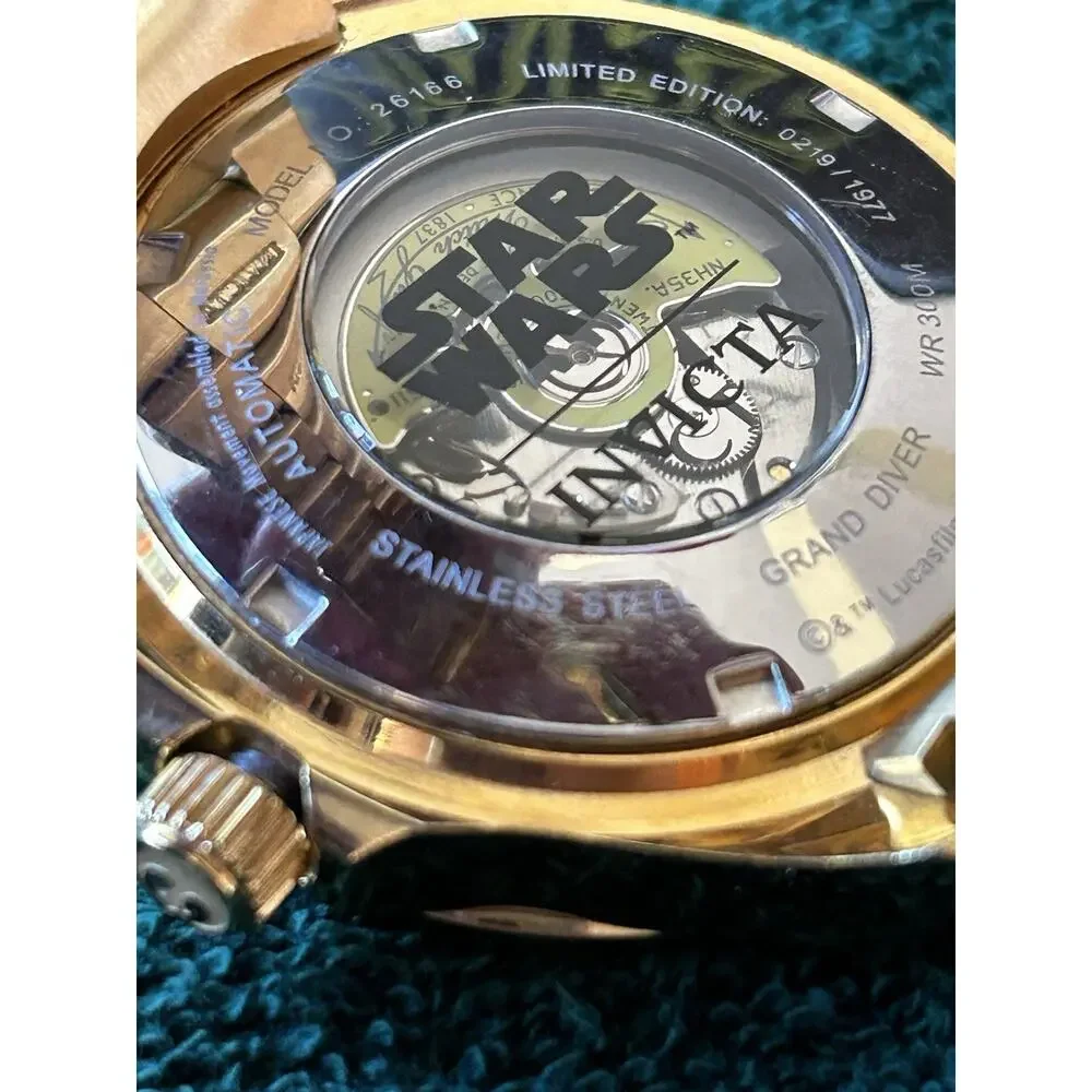 Invicta Star Wars C-3PO Limited Edition 47mm Automatic NH35A Gold Tone Watch 261